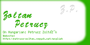 zoltan petrucz business card